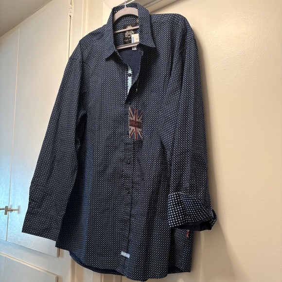 NWT English Laundry dress shirt with contrasting cuffs - size XL - Picture 1 of 9